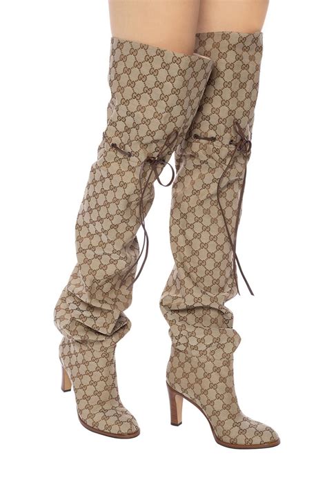 gucci boots for sale|Gucci monogram thigh high boots.